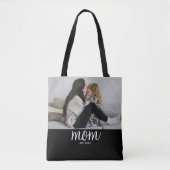 Mom Established Script Black Photo Tasche (Vorderseite)
