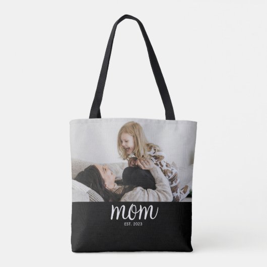 Mom Established Script Black Photo Tasche (Rückseite)