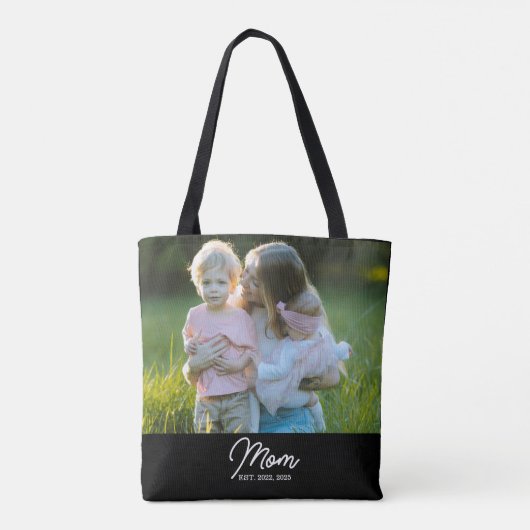 Mom Established Script Black Photo Tasche (Rückseite)