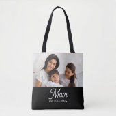 Mom Established Script Black Photo Tasche (Vorderseite)