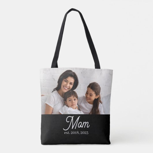 Mom Established Script Black Photo Tasche (Rückseite)