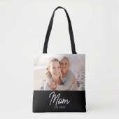 Mom Established Script Black Photo  Tasche (Vorderseite)