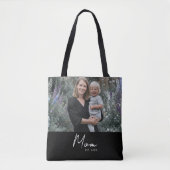 Mom Established Script Black Photo Tasche (Vorderseite)