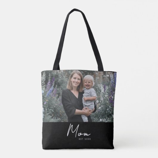 Mom Established Script Black Photo Tasche (Rückseite)