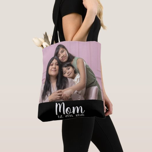 Mom Established Script Black Photo Tasche (Von Nahem)