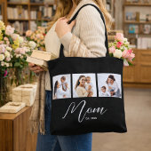 Mom Established Script Black Photo Tasche