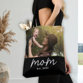Mom Established Script Black Photo Tasche