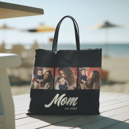 Mom Established Script Black Photo Tasche