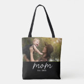 Mom Established Script Black Photo Tasche (Rückseite)