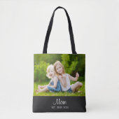 Mom Established Script Black Photo Tasche (Vorderseite)