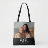 Mom Established Script Black Photo Tasche (Vorderseite)