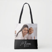 Mom Established Script Black Photo Tasche (Vorderseite)
