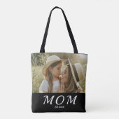 Mom Established Script Black Photo  Tote Bag Tasche (Rückseite)