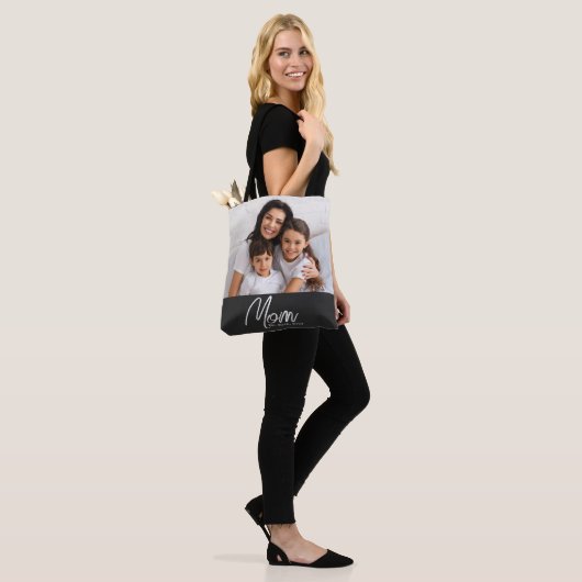 Mom Established Script Black Photo Tote Bag Tasche (Am Model)