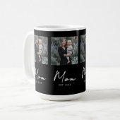 Mom Established Script Black Repeat Photo Kaffeetasse (Vorderseite Links)