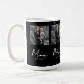 Mom Established Script Black Repeat Photo Kaffeetasse (Links)