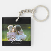 Mom Established Script Photo Schlüsselanhänger (Rückseite)