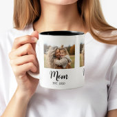 Mom Established Script Photo Zweifarbige Tasse