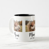 Mom Established Script Photo Zweifarbige Tasse (Vorderseite Links)