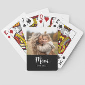 Mom Established Script Text Black Photo Spielkarten (Rückseite)