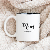 Mom Established Script Text Mom Gift Zweifarbige Tasse