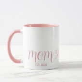 Mom Established Sweet Pink Script New Mom Gift  Tasse (Links)