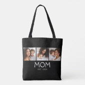 Mom Established Typography Schwarz 3 Foto Tasche (Rückseite)