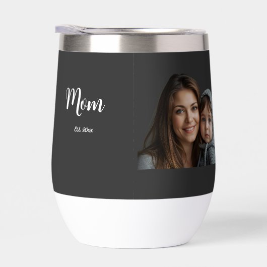 Mom Established Year Black Modern Script  (Rechts)