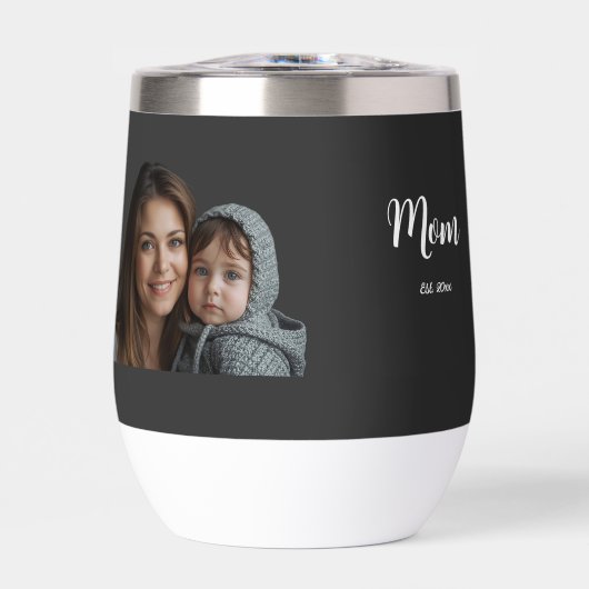 Mom Established Year Black Modern Script  (Vorderseite)