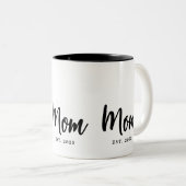 Mom Established Year New Mother Gift Zweifarbige Tasse (VorderseiteRechts)