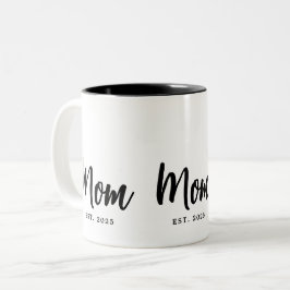 Mom Established Year New Mother Gift Zweifarbige Tasse