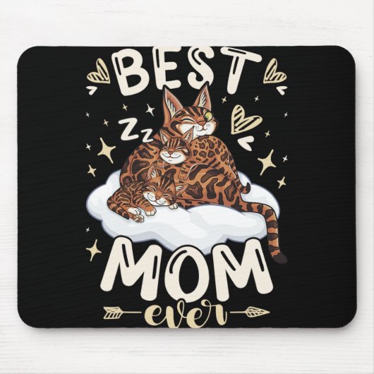 Mom Ever, Bengal Cat 2 Kittens, Mother's Day, Moth Mousepad (Vorne)
