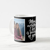 Mom Everything I Am Brush Script 2 Photo Black Kaffeetasse (Vorderseite Links)