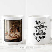 Mom Everything I Am Brush Script Easy 1 Photo Kaffeetasse