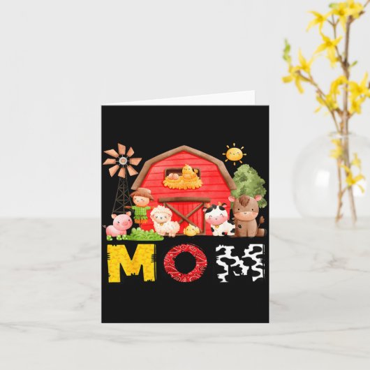 Mom Farm Cow Birthday Boy Matching Family Matching Karte (Gelbe Blume)