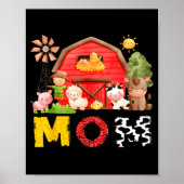 Mom Farm Cow Birthday Boy Matching Family Matching Poster (Vorne)