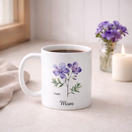 Mom February Birth Flower Kaffeetasse