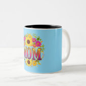 Mom Floral Mug – Coffee Cup Gift Zweifarbige Tasse (VorderseiteRechts)