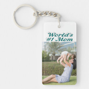 Mom Foto grüner Text   Schlüsselanhänger