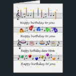 Mom Funny Happy Birthday Song Sheet Music<br><div class="desc">Am Fun to wish your mom an happy birthday. This card has everything,  cake,  candles,  ballons,  presents and more cake! Sing a birthday song and wish a happy birthday with a funny birthday card.</div>