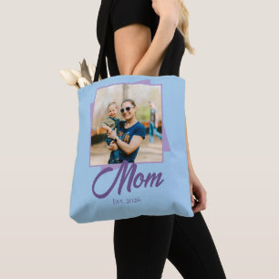Mom Gegründet Jahr mit Foto Tasche
