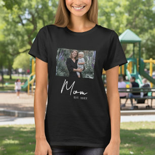 Mom Gegründet Skript Foto T-Shirt