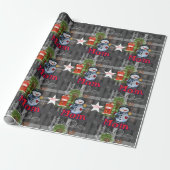 "Mom" Gray Plaid Snowman Christmas Wrapping Paper Geschenkpapier (Ungerollt)