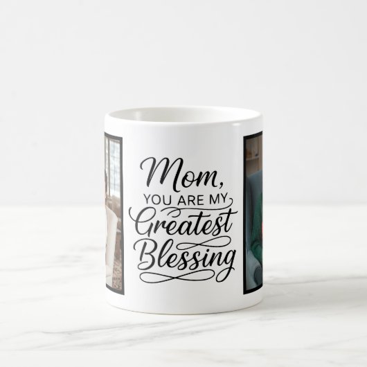 Mom Greatest Blessing Heartfelt Photo Minimalist Kaffeetasse (Mittel)
