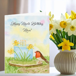 Mom Happy March Birthday Daffodils Karte
