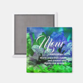 MOM Happy Mother's Day PROVERBS 31 Blue Green Magnet (Vorderseite/Rückseite)