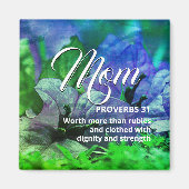 MOM Happy Mother's Day PROVERBS 31 Blue Green Magnet (Vorne)