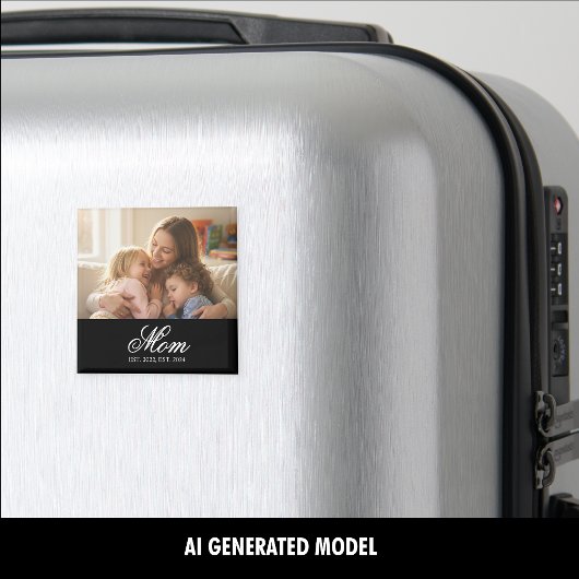 Mom hat elegantes Skriptfoto eingerichtet Magnet