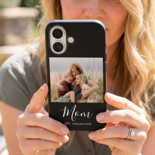 Mom hat es etabliert Schwarzes elegantes Fotoskrip iPhone 16 Hülle