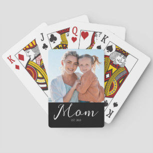 Mom hat es geschafft Schrift Schwarz Foto  Spielkarten